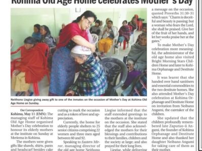 Kohima Old Age Home celebrates Mother’s Day